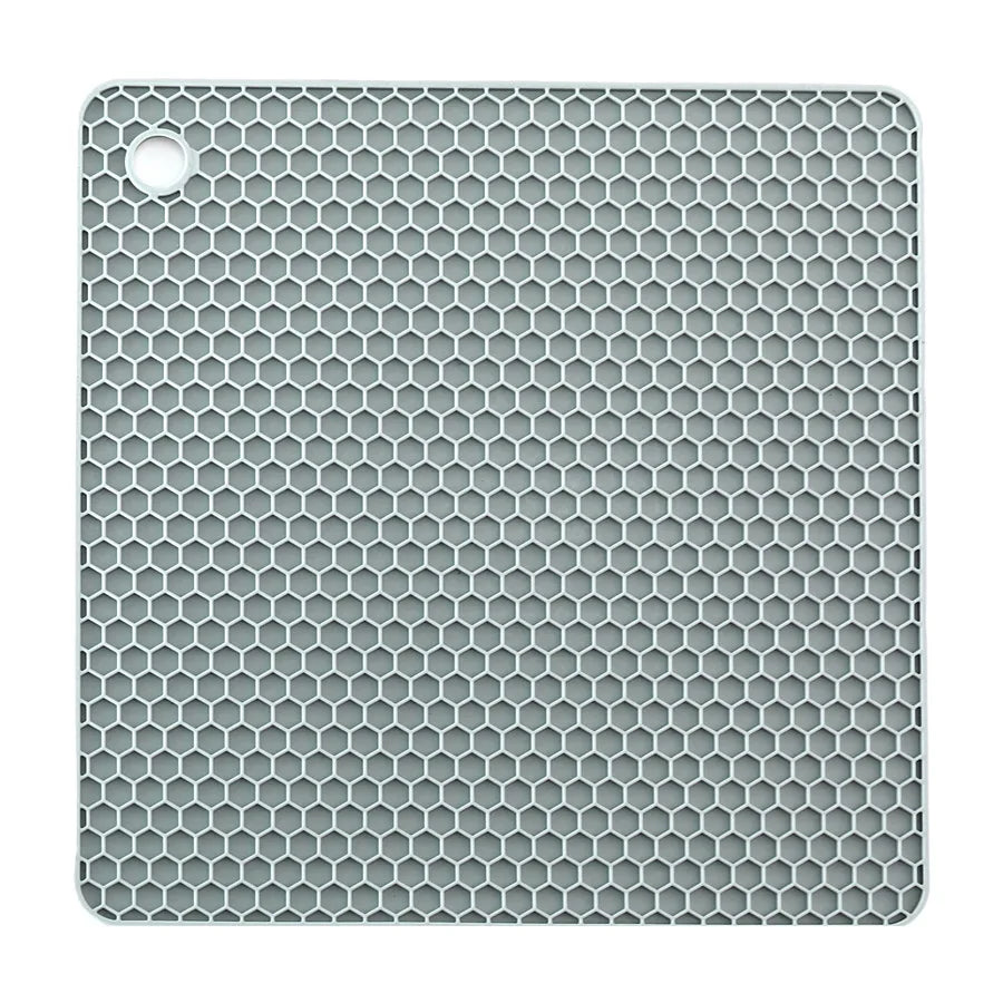 Hexagonal grid pattern on a white background