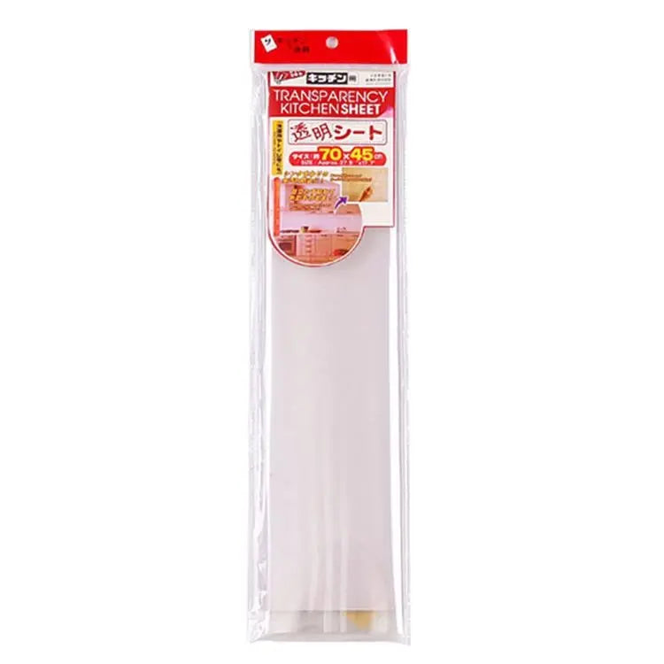 Packaged transparency kitchen sheet with red and white label on a white background