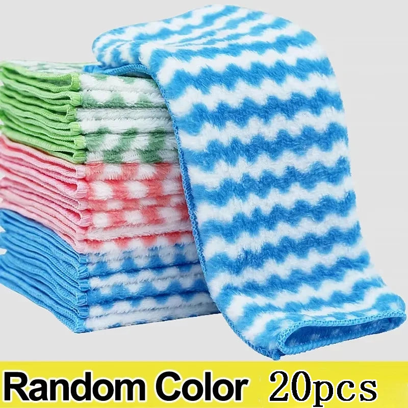 Stack of colorful patterned cloths with 'Random Color 20pcs' text on a white background