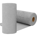 Roll of gray fabric on a white background