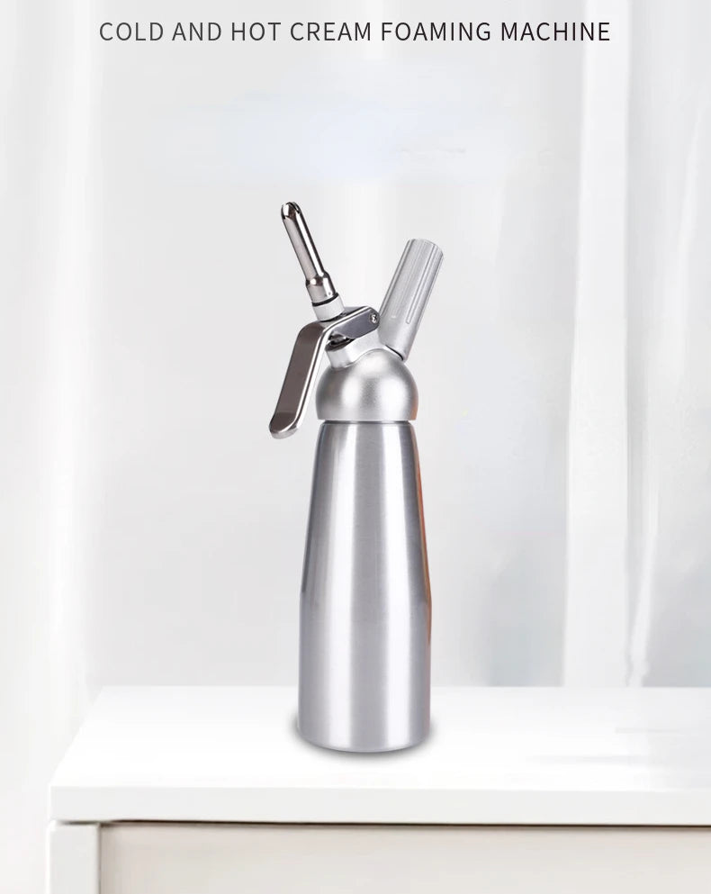Whipped Cream Dispenser – 17oz & 34oz Aluminum Cream Whipper with Piping Nozzles