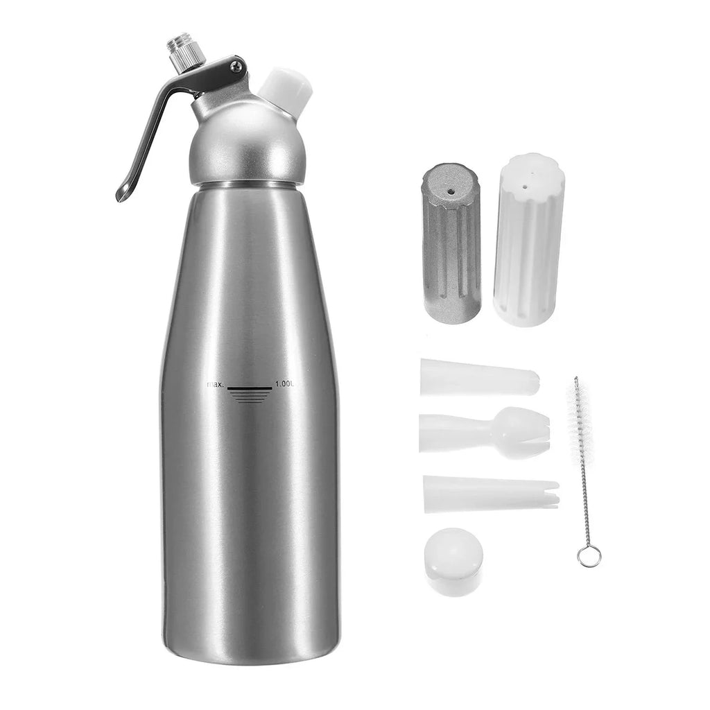 Whipped Cream Dispenser – 17oz & 34oz Aluminum Cream Whipper with Piping Nozzles