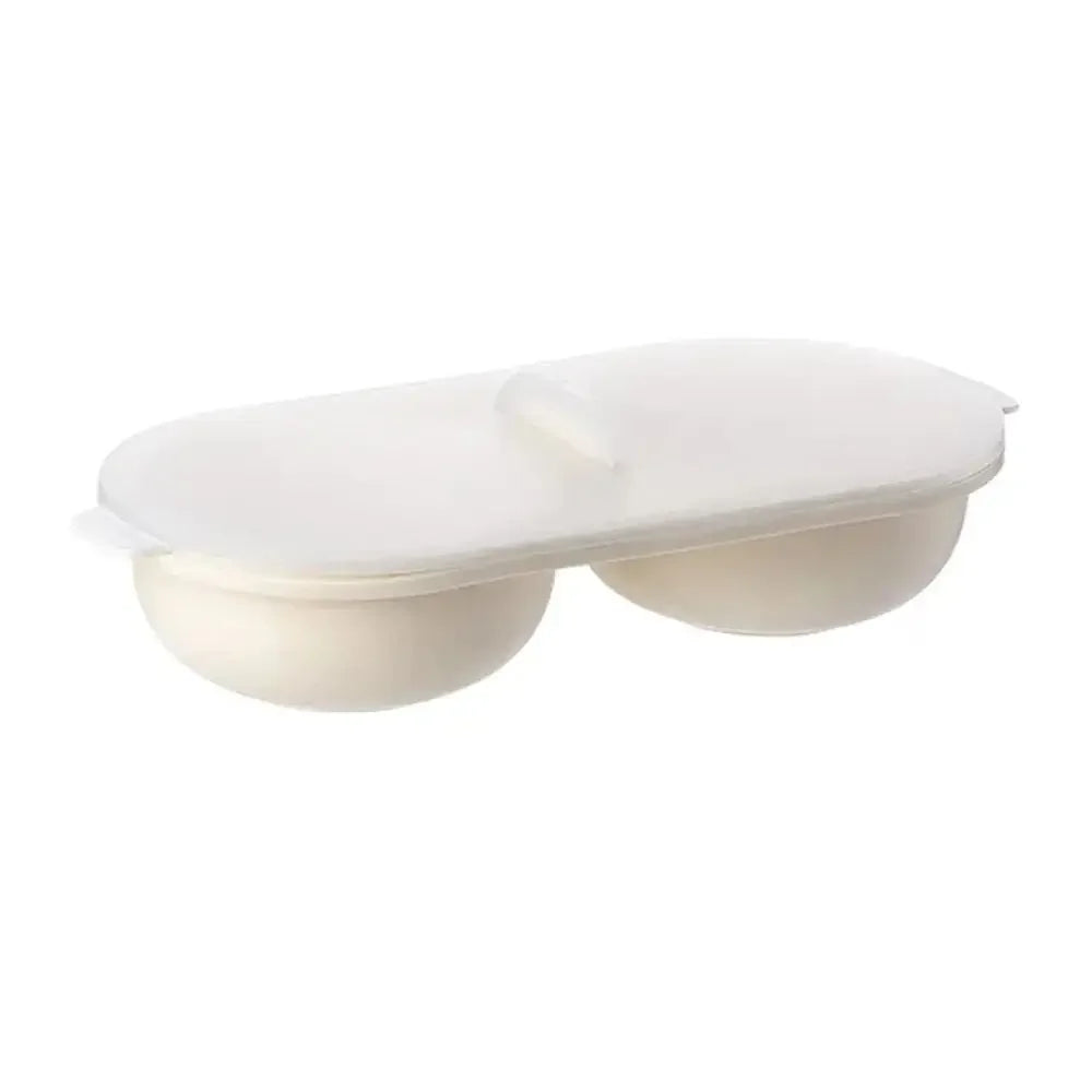 White plastic egg carton on a white background