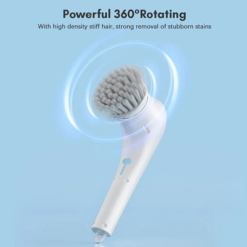 Electric Spin Scrubber – 5-in-1 Rechargeable Cleaning Brush with Interchangeable Heads