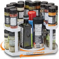 2-Tier 360° Rotating Spice Rack Organizer – Adjustable Height Lazy Susan for Cabinet or Counter